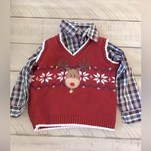 Boys long sleeve and Christmas vest